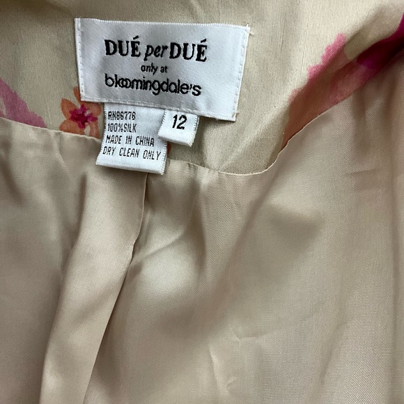 Due per Due Longer Beige & Pink Floral Dress Jacket / Coat Size 12 NWT Y2K - Picture 5 of 5